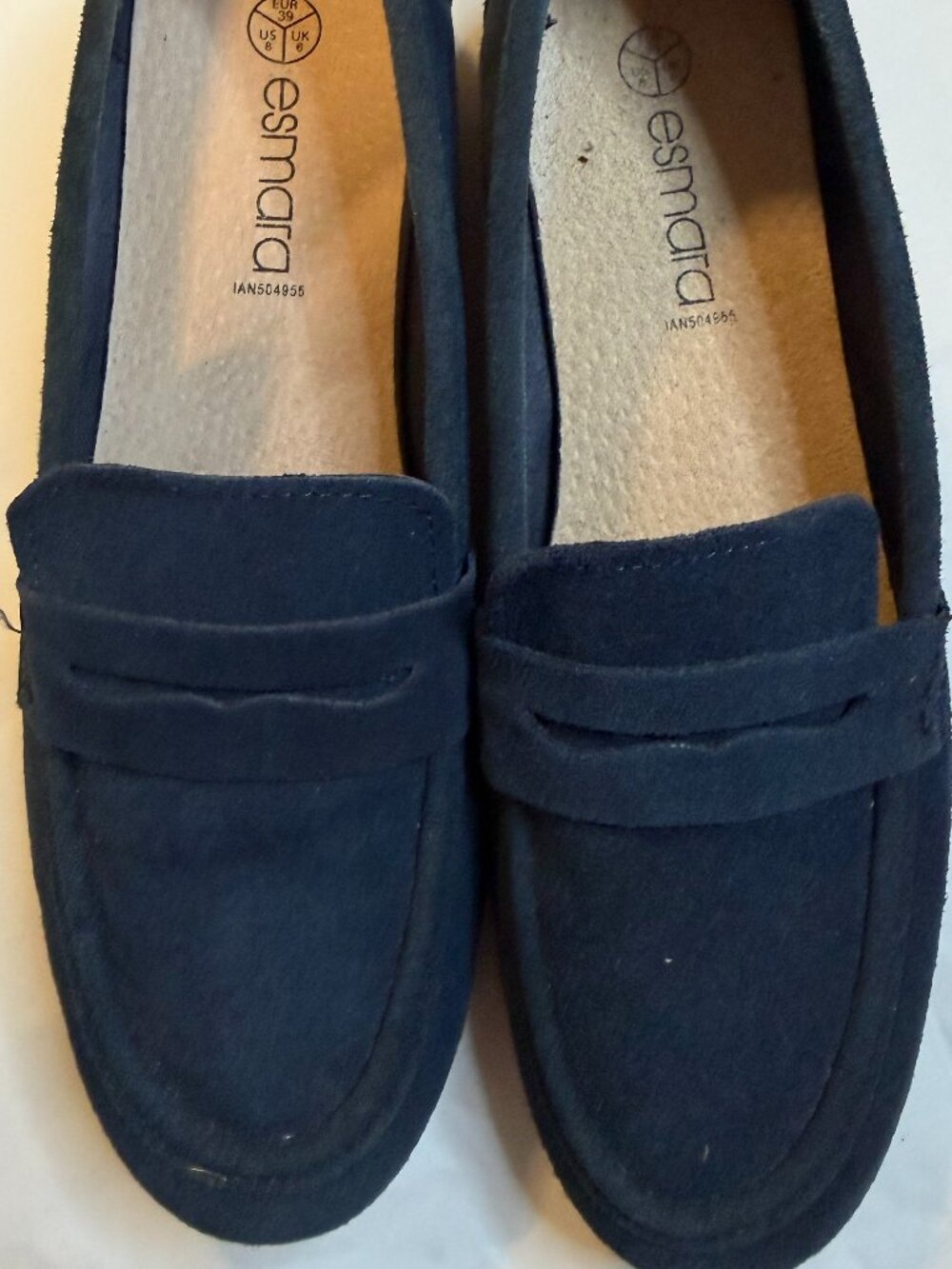 Esmara Navy Blue Suede Classic Penny Loafers 8